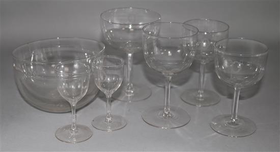 A suite of panel-cut table glass